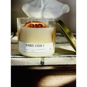17oz Organic White Citrus & Sage Candle | Hand-Poured | PH Design Organics| 120h